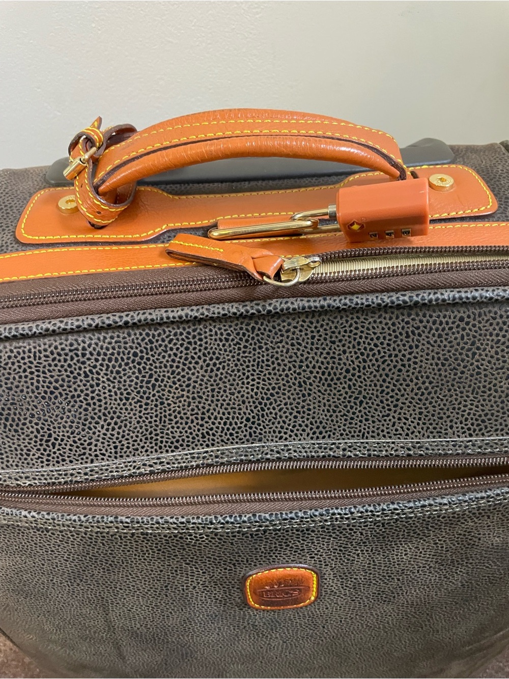 Bric's Dark Brown and Orange Carry-On Suitcase - Picture 16 of 16